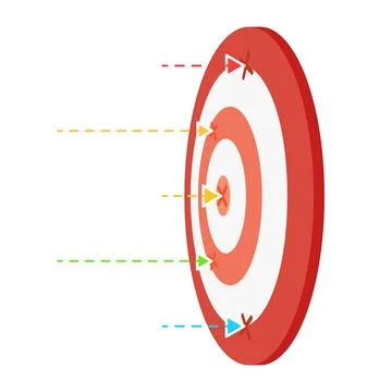 Round red and white target with arrows vector design element Stock Illustration