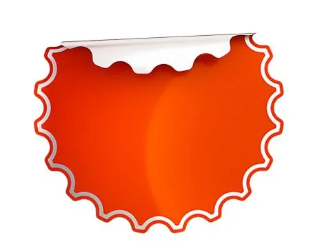 Round red bent sticker or label イラスト素材