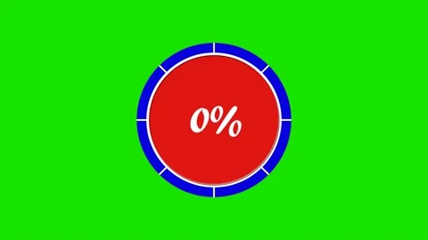 Round red - blue graph on a green bg Stock Footage 201653399