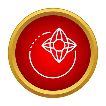 Round red button with abstract white symbol Stock Illustration