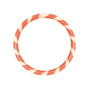 Round red candy cane Christmas frame for seasonal layout 스톡 일러스트