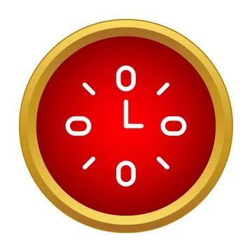 Round red clock icon showing time concept Illustrazione stock