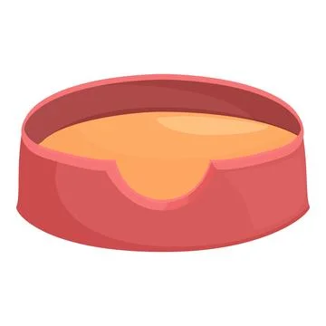 Round red pet bed providing comfortable sleeping space for cat or dog Illustrazione stock