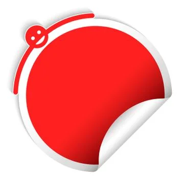 Round red sticker, creative design Stock Illustration