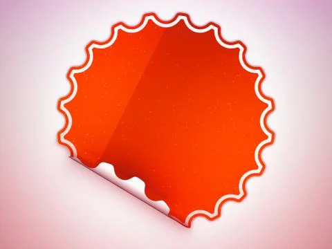 Round red sticker or label Stock Illustration