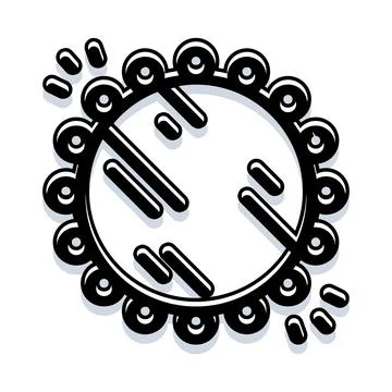 Round reflection mirror flat design doodle icon Stockillustratie