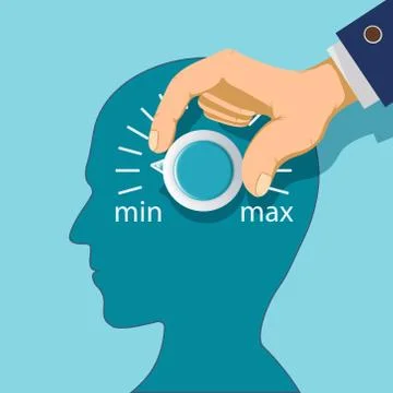 Round regulator with a scale in the human mind 스톡 일러스트