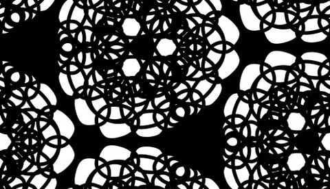 Round repeating scribbles floral pattern Stock Illustration