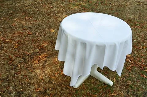 Round restaurant table Stock Photos