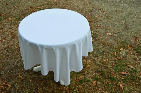 Round restaurant table Stock Photos