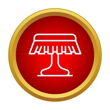 Round restaurant table with tablecloth line icon Stock Illustration