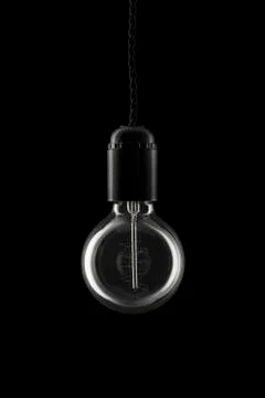 Round retro lightbulb - light off Stock Photos