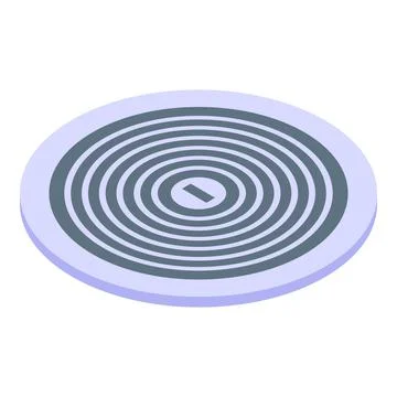 Round rfid chip icon isometric vector. Antenna smart Stock Illustration