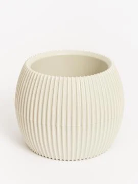 Round ribbed planter pot Stock Photos