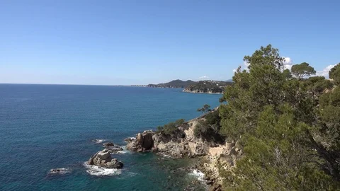 Round roads through Lloret de Mar, Costa brava Stock Footage 112381471