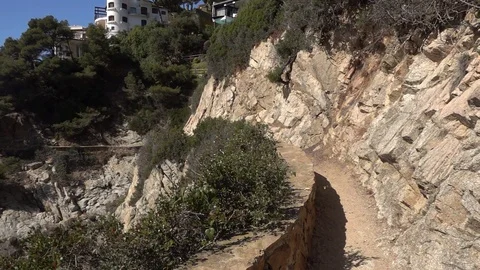 Round roads through Lloret de Mar, Costa brava Stock Footage 112398912