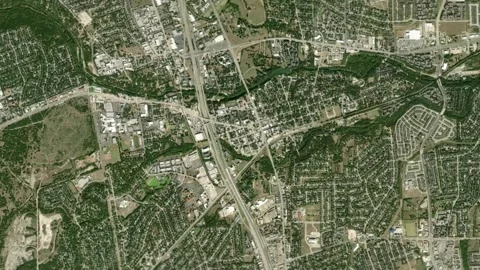 Round Rock City Map Zoom (TX, USA) from Space to Earth (no pin, no text) Видео 339746720