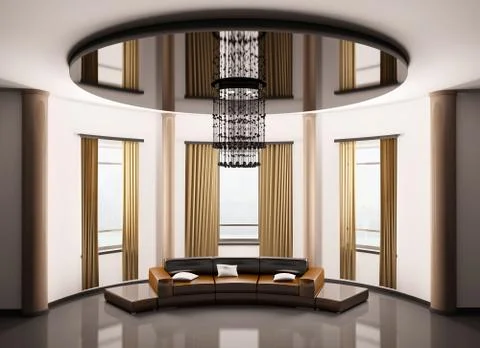 Round room interior 3d Stock Illustration