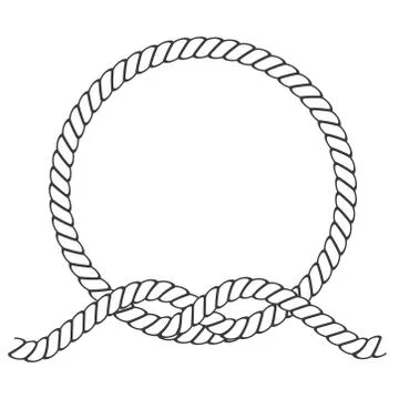 Round rope frame. Circle ropes, rounded border and decorative marine cable fr 스톡 일러스트