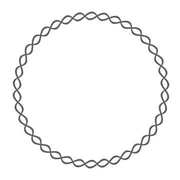 Round rope frame. Circle ropes, rounded border and decorative marine cable fr Stockillustratie