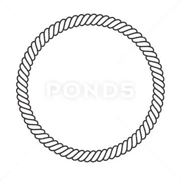 Round rope frame. Circle ropes, rounded border and decorative