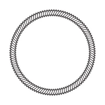 Round rope frame. Circle ropes, rounded border and decorative marine cable fr Illustrazione stock