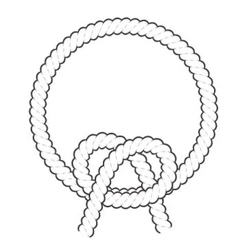Round rope frame. Circle ropes, rounded border and decorative marine cable fr 스톡 일러스트