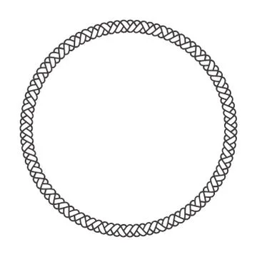 Round rope frame. Circle ropes, rounded border and decorative marine cable fr 스톡 일러스트