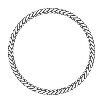 Round rope frame. Circle ropes, rounded border and decorative marine cable fr 스톡 일러스트