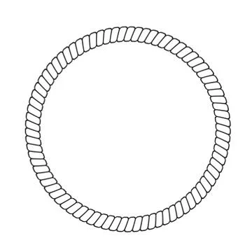 Round rope frame. Circle ropes, rounded border and decorative marine cable fr Stock Illustration