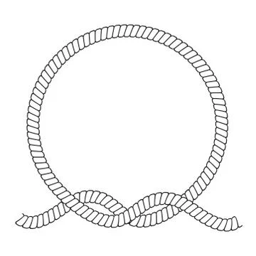 Round rope frame. Circle ropes, rounded border and decorative marine cable fr Illustrazione stock