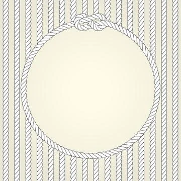 Round rope frame in naval theme Stock Illustration