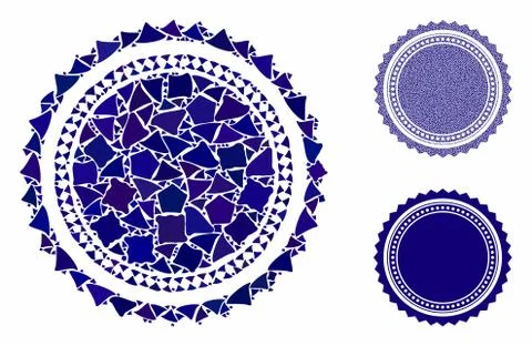 Round rosette seal Composition Icon of Joggly Elements Illustrazione stock