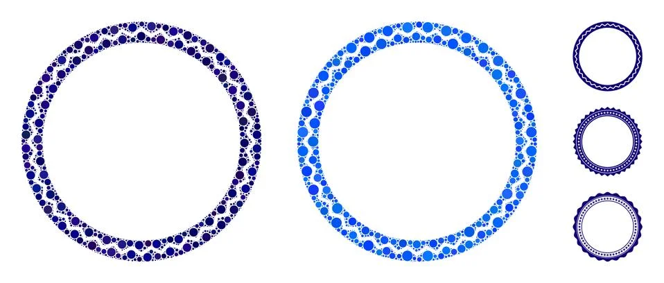 Round Rosette Seal Composition Icon of Spheric Items Stock Illustration