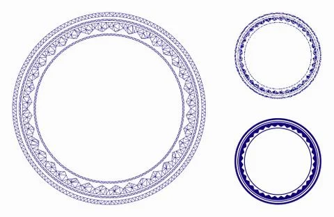 Round Rosette Seal Vector Mesh Carcass Model and Triangle Mosaic Icon Illustrazione stock