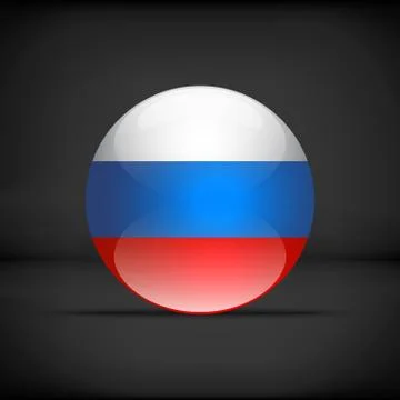 Round Russian flag Stock Illustration