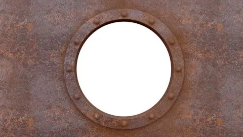 Round rusty metal frame isolated on the white Illustrazione stock