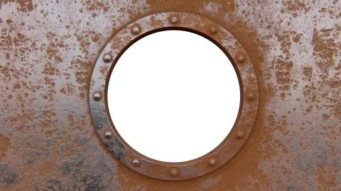 Round rusty metal frame isolated on the white Stock Illustration