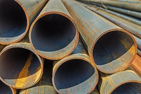 Round rusty pipes Stock Photos