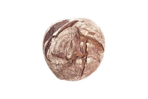Round rye bread isolated on white 스톡 사진