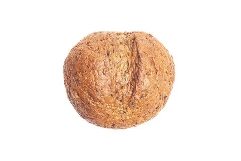 Round rye bread isolated on white 스톡 사진