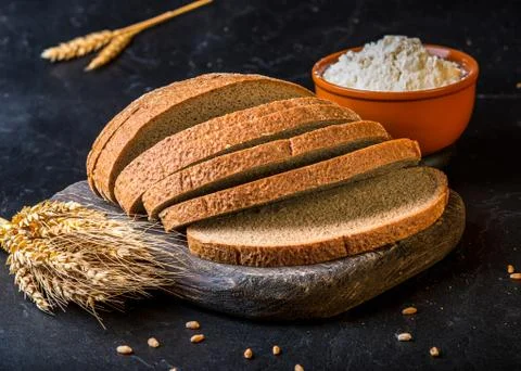 Round rye bread Stock Photos