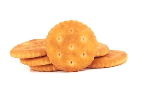 Round salted cracker Stock Photos