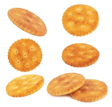 Round salted cracker Stock Photos