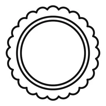 Round scalloped border creating a decorative frame for text or images Stock Illustration