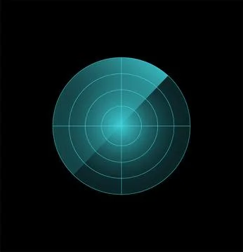 Round scanning radar. Digital terrain detect and military search Stock Illustration