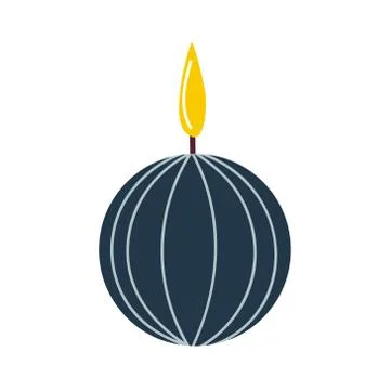 Round scented candle burning Stock Illustration