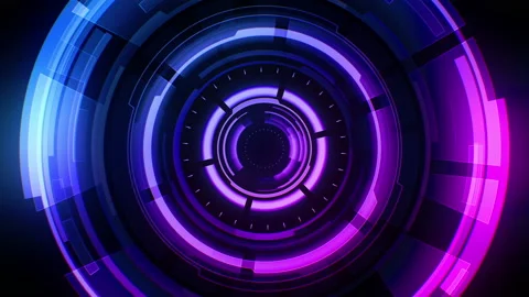 Round sci-fi element for abstract technology background. Видео 136491465