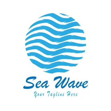 Round sea wave logo. Vector illustration for logo, websites, apps, stickers a Stock Illustration