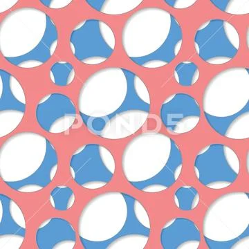 Round seamless pattern of random circles Stock Illustration